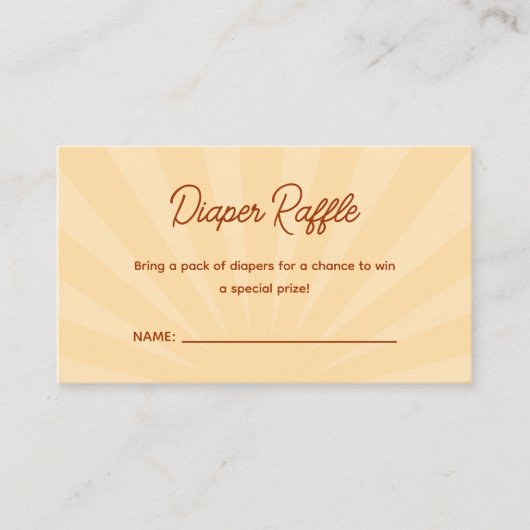 Hier komt de Son Boy Baby shower Luier Raffle Informatiekaartje (Voorkant)