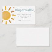 Hier komt de Son Boy Baby shower Luier Raffle Informatiekaartje (Voorkant / Achterkant)