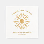 Hier komt de Son Custom Baby shower servet (Voorkant)