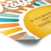 Hier komt de Son Diaper Raffle Baby shower teken Poster (Hoek)