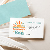 Hier komt de Son Luier Raffle Baby shower Informatiekaartje