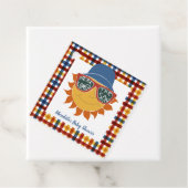 Hier komt de Son Plaid Baby Shower Bedankjes Labels (In situ)