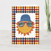 Hier komt de Son Plaid Baby Shower Kaart (Voorkant)