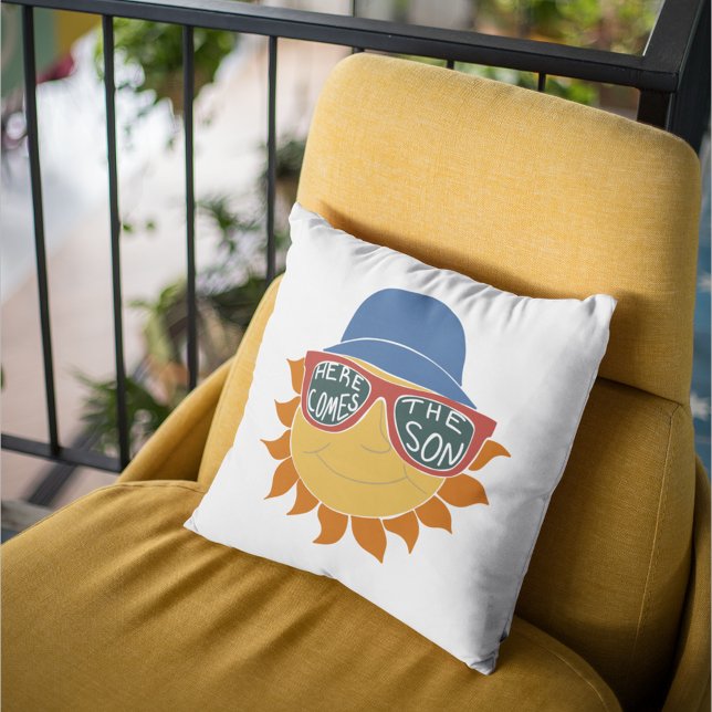 Hier komt de Son Plaid Baby Shower Kussen (Creator heeft geüpload)