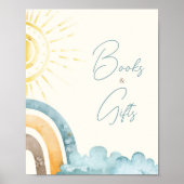 Hier komt de Son Retro Baby Boeken en geschenken Poster (Voorkant)