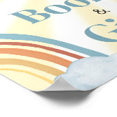 Hier komt de Son Retro Baby shower Boeken en gesch Poster (Hoek)