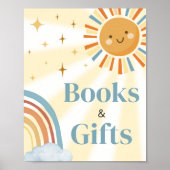 Hier komt de Son Retro Baby shower Boeken en gesch Poster (Voorkant)