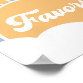 Hier komt de Son Retro Baby shower Favors Sign Poster (Hoek)