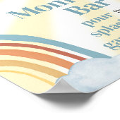 Hier komt de Son Retro Baby shower Mom Osa Bar Poster (Hoek)