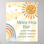 Hier komt de Son Retro Baby shower Mom Osa Bar Poster (Voorkant)