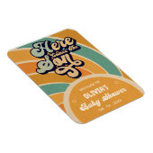 Hier komt de Son Retro Baby shower welkom Magneet (Rechterzijde)