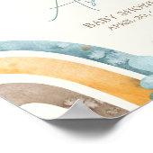 Hier komt de Son Retro Baby shower welkom Poster (Hoek)