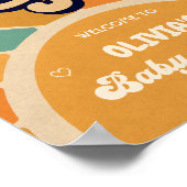 Hier komt de Son Retro Baby shower welkom Poster (Hoek)