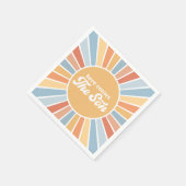 Hier komt de Son Retro Sunshine Boy Baby shower Servet (Hoek)