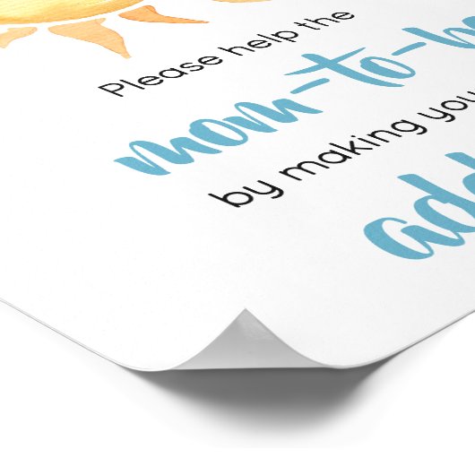 Hier komt de Son Schattige Sun Envelope Station Poster (Hoek)