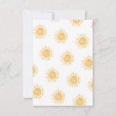 Hier komt de Son Sun Baby shower Dank u Bedankkaart (Achterkant)