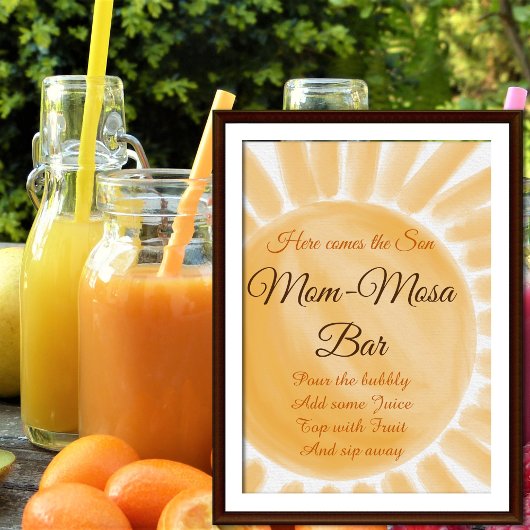 Hier komt de Son Sunshine Baby shower Mam-osa Bar Poster