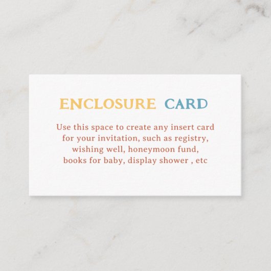 Hier komt de Son Sunshine Party Custom Informatiekaartje (Voorkant)