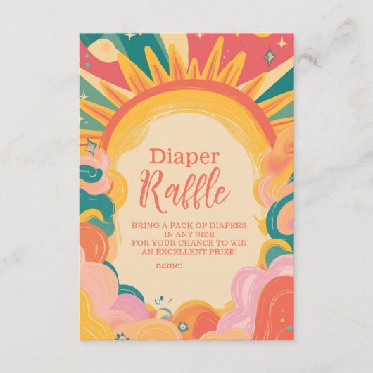 Hier komt de Son Yellow Sunshine Diapper Raffle Informatiekaartje (Voorkant)