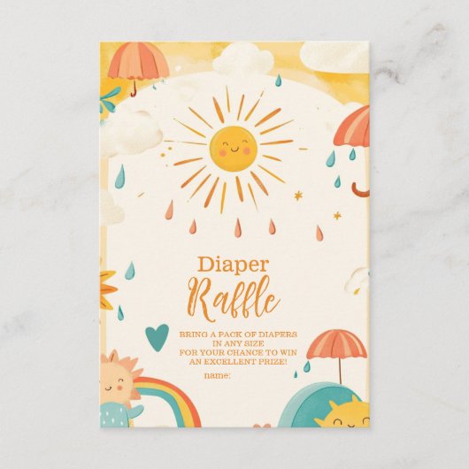 Hier komt de Son Yellow Sunshine Diapper Raffle Informatiekaartje (Voorkant)