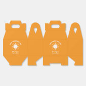 Hier komt de Son Zon Baby shower Sinaasappel wit Bedankdoosjes (Ongevouwen)