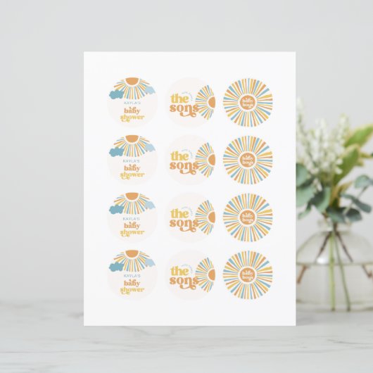 Hier komt de Sons Twin Boy Cupcake Toppers (Staand voorkant)