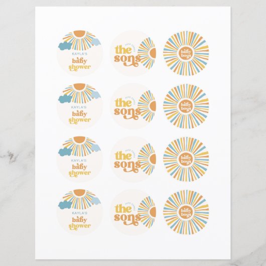 Hier komt de Sons Twin Boy Cupcake Toppers (Voorkant)