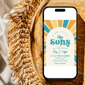 Hier komt de Sons Twins Baby shower Invitation Kaart