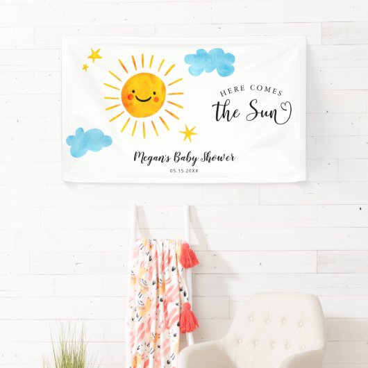 Hier komt de Sun Baby shower Banner (Insitu)