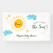 Hier komt de Sun Baby shower Banner (Horizontaal)
