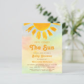 Hier komt de Sun Baby shower Invitation (Staand voorkant)