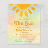 Hier komt de Sun Baby shower Invitation (Voorkant)