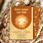 Hier komt de Sun baby shower uitnodiging