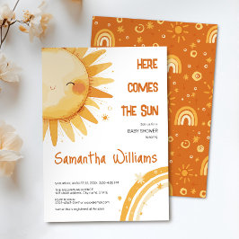 Hier komt de Sun baby shower uitnodiging