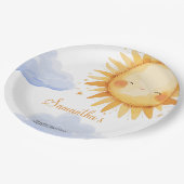 Hier komt de Sun baby shower uitnodiging Papieren Bordje (Gekanteld)