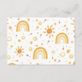 Hier komt de Sun Boho baby shower Enclosure Kaart (Achterkant)