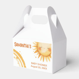 Hier komt de Sun Boho baby shower Enclosure Kaart Bedankdoosjes
