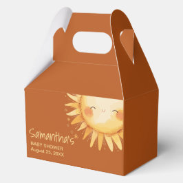 Hier komt de Sun Boho baby shower Enclosure Kaart Bedankdoosjes