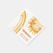 Hier komt de Sun Boho baby shower Enclosure Kaart Servet (Hoek)