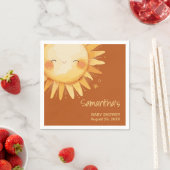 Hier komt de Sun Boho baby shower Enclosure Kaart Servet (Insitu)