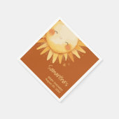 Hier komt de Sun Boho baby shower Enclosure Kaart Servet (Hoek)