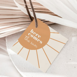 Hier komt de Sun Boho Baby shower Favor Tags Bedankjes Labels