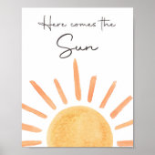 Hier komt de Sun Boho Little Sunshine Party Poster (Voorkant)