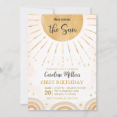 Hier komt de Sun Boho Sunshine-verjaardag Kaart (Voorkant)