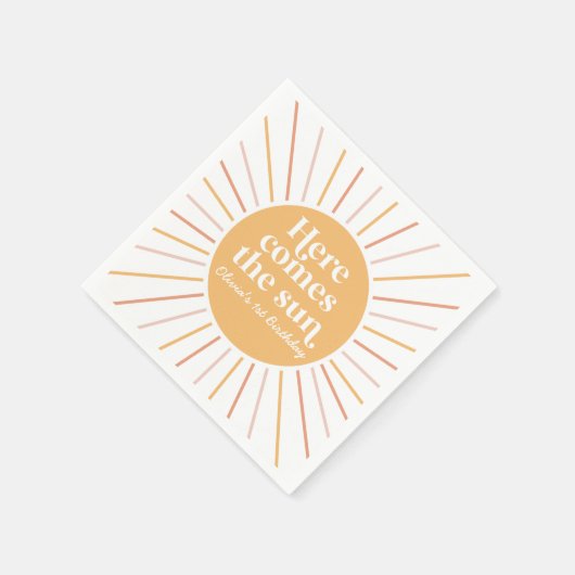 Hier komt de Sun Boho Sunshine-verjaardag Servet (Hoek)