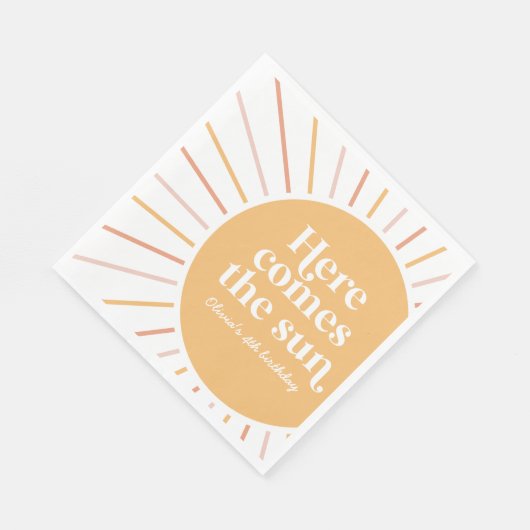 Hier komt de Sun Boho Sunshine-verjaardag Servet (Hoek)