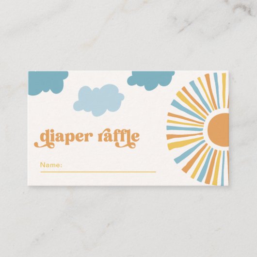 Hier komt de Sun Diaper Raffle Kaarten (Voorkant)