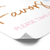 Hier komt de Sun Girl Baby shower Favors Poster (Hoek)