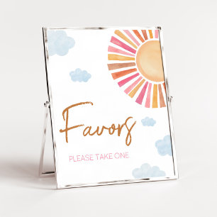 Hier komt de Sun Girl Baby shower Favors Poster