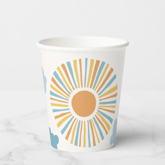 Hier komt de Sun Shower Paper Cups Papieren Bekers (Achterkant)